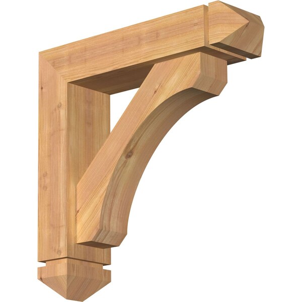 Ekena Millwork Legacy Arts and Crafts Smooth Bracket w/ Offset Brace, Western Red Cedar, 5 1/2"W x 22"D x 22"H BKT0604X22X22LEC03SWR - main
